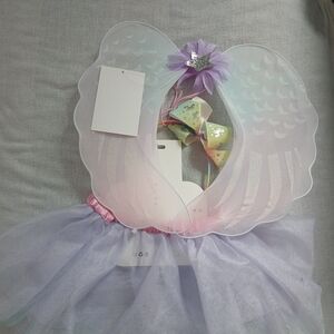 Pastel Fairy Wings and Tulle Skirt Set - Lavender Pink